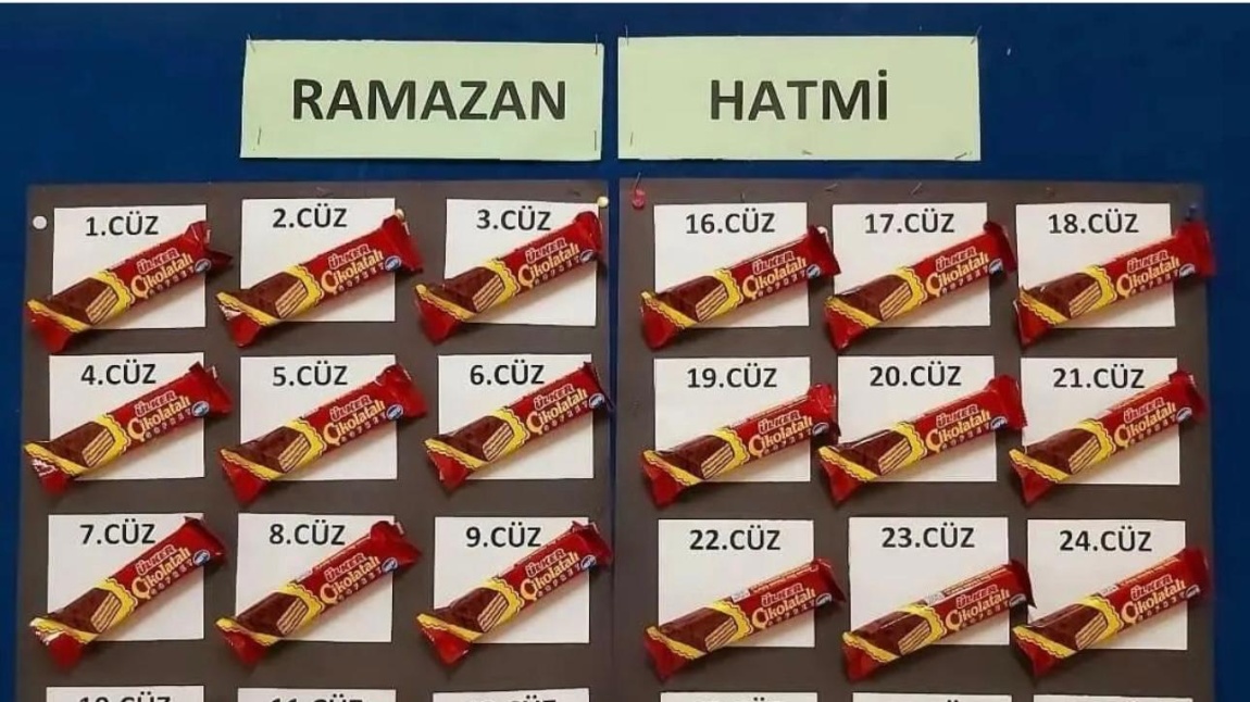 Kuranı Kerim okuyan öğrencilerimiz hatim için okuyacak olduğu cüzleri aldılar.